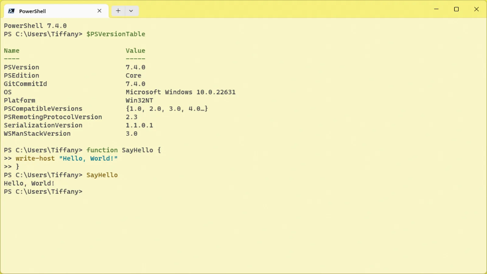 Windows PowerShell 실행 화면
